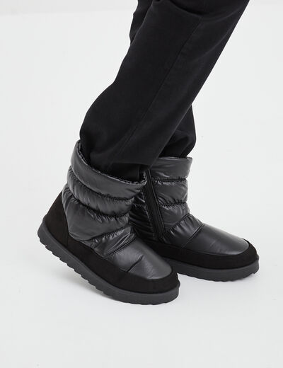 Bottines matelassées doublées noir femme