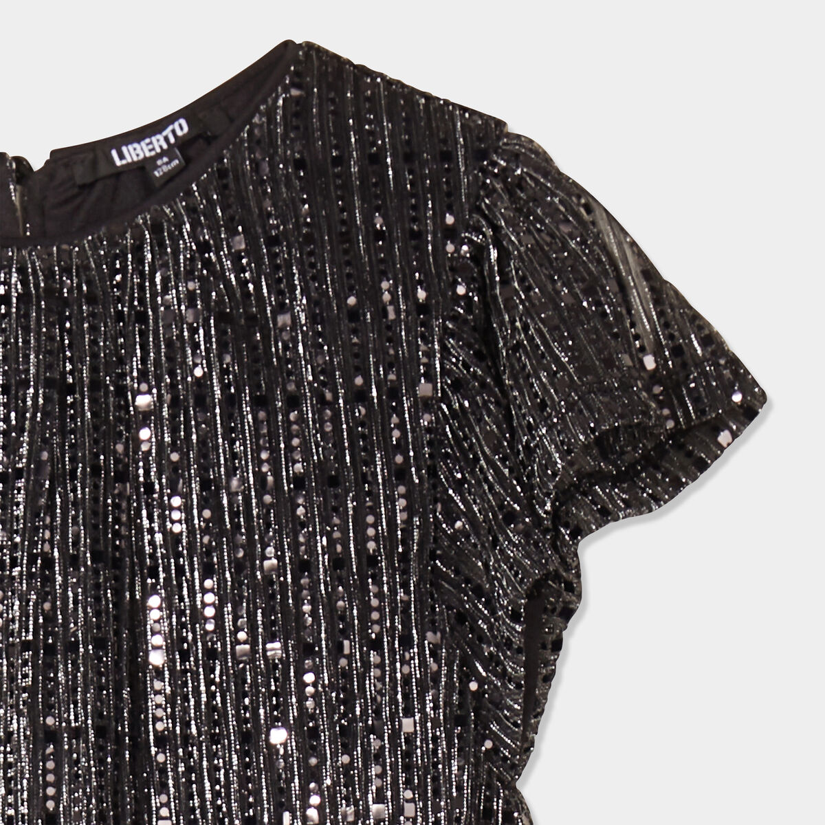 Robe paillette courte Liberto gris argent fille