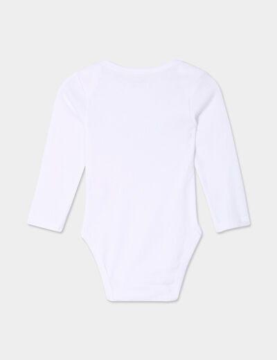 Body US en coton effet velours blanc bébé garçon