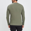 T-shirt ajusté manches longues côtelé vert kaki homme