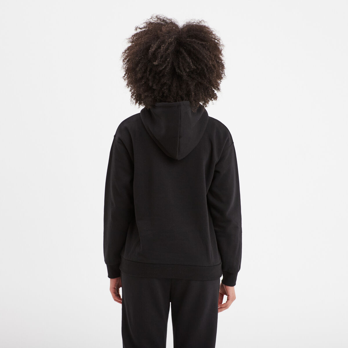 Sweat hoodie molleton à capuche noir femme