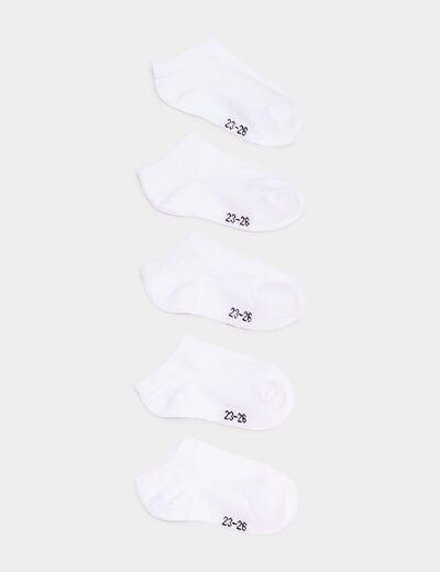 Lot 5 socquettes blanc b&eacute;b&eacute; fille