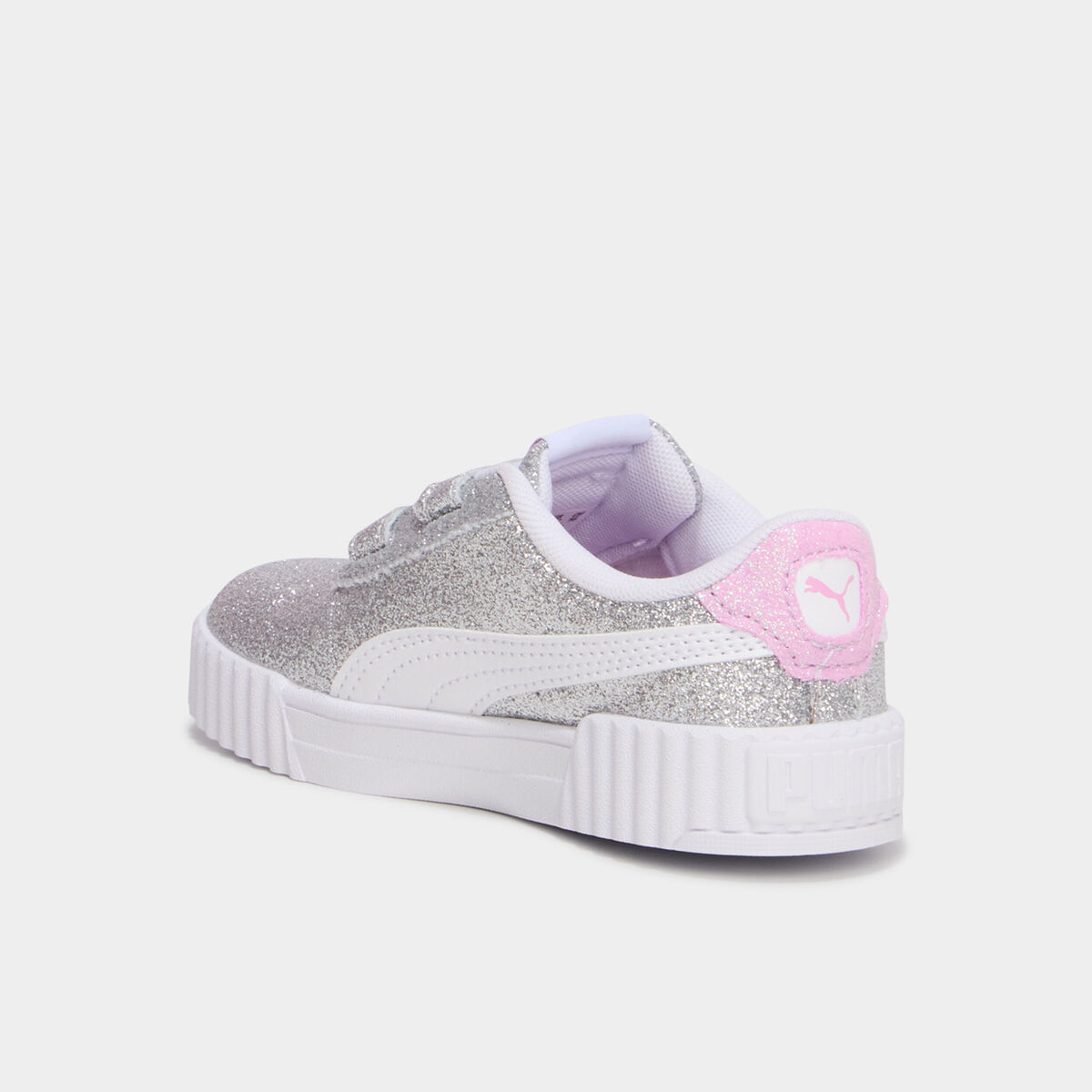 Baskets &agrave; scratchs et paillettes Puma gris argent fille