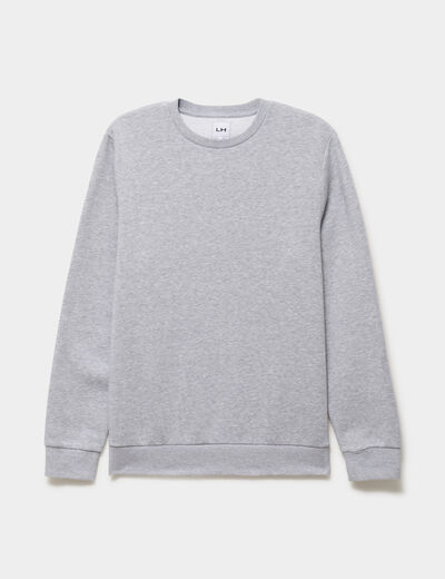 Sweat molleton col rond gris clair homme