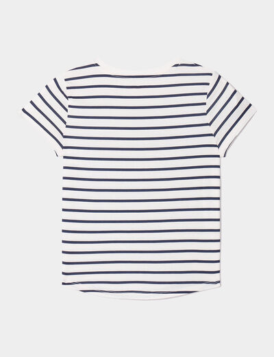T-shirt droit manches courtes Creeks ecru fille