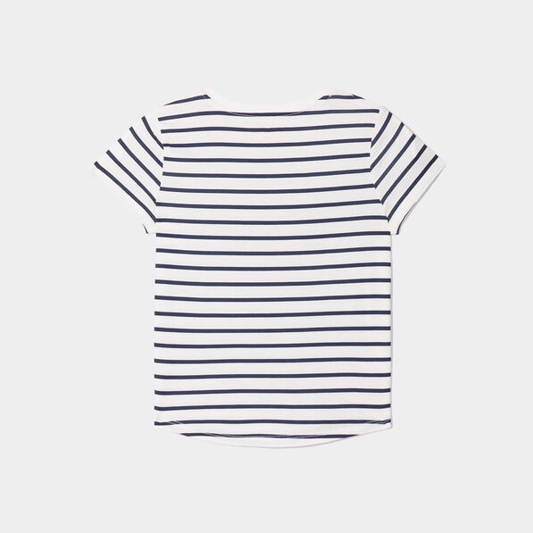 T-shirt droit manches courtes Creeks ecru fille