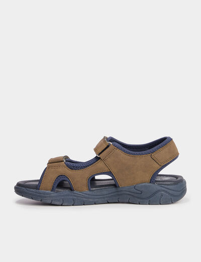 Sandales avec scratchs Trappeur vert kaki garçon