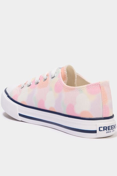 Baskets en toile &agrave; lacets bout renforc&eacute; multicolore fille