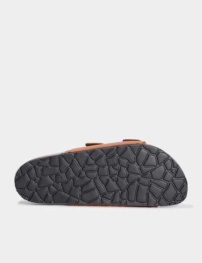 Mules avec doubles boucles marron femme