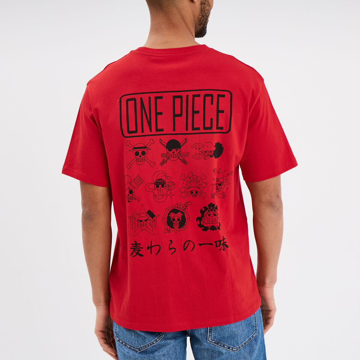 T-shirt manches courtes coton One Piece rouge homme