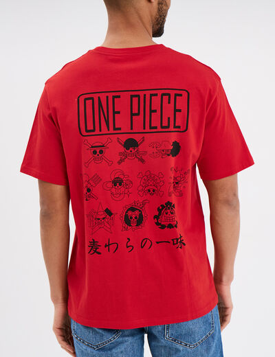 T-shirt manches courtes coton One Piece rouge homme