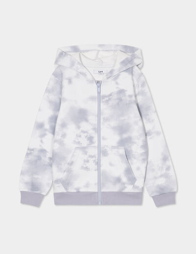 Sweat à capuche zippé gris foncé garçon