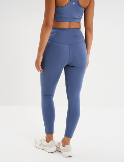 Legging de sport taille haute bleu fonc&eacute; femme