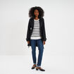 Trench mi-long ceinturé noir femme