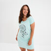 Chemise de nuit manches courtes bleu turquoise femme grande taille