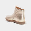 Bottines métallisées en cuir à franges jaune or fille
