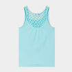 Débardeur côtelé dos macramé Creeks bleu turquoise fille