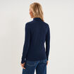 T-shirt manches longues col roul&eacute; bleu marine femme