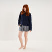 Ensemble pyjama polaire avec short bleu marine femme