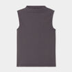 T-shirt côtelé col montant sans manches bleu gris femme