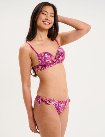 Bas de maillot de bain noeuds violet femme
