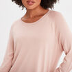 Pull col rond manches longues vieux rose femme