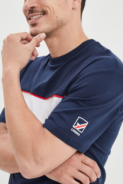 T-shirt oversize coton Creeks bleu marine homme