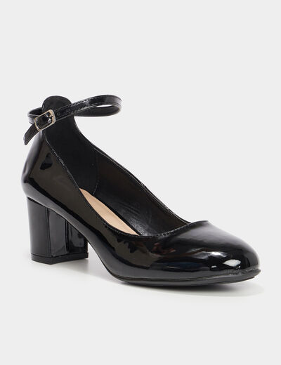 Escarpins vernis à talons noir femme