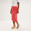 Jupe longue portefeuille stretch rouge coquelicot femme