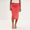 Jupe longue portefeuille stretch rouge coquelicot femme