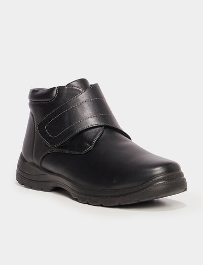 Bottines pied large noir homme