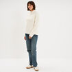 Sweat polaire col camionneur blanc femme