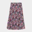 Jupe midi plissée patineuse multicolore femme