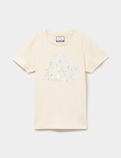 T-shirt &agrave; manches courtes coton Kappa creme fille