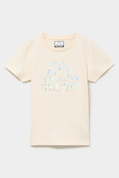 T-shirt &agrave; manches courtes coton Kappa creme fille