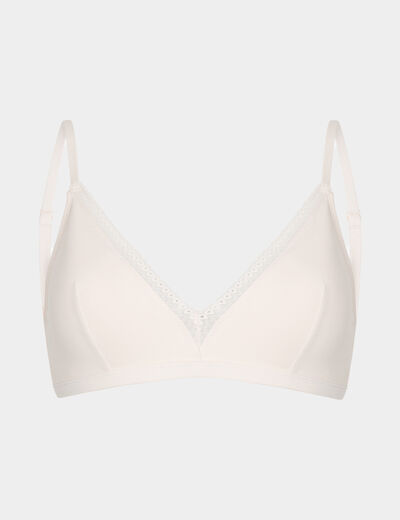 Soutien-gorge triangle sans armatures rose poudrée femme