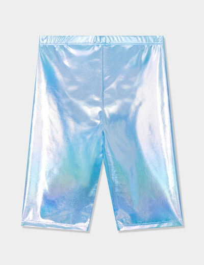 Legging cycliste irridescent bleu clair fille