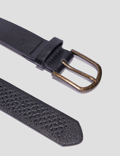 Ceinture perforée noir femme
