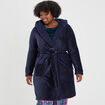 Peignoir velours fils métallisés bleu marine femme grande taille