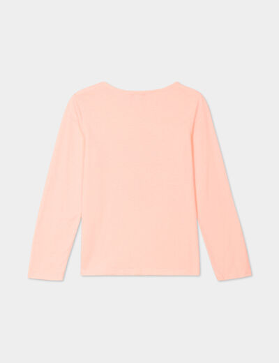 Ensemble pyjama pantalon 2 pièces orange corail fille