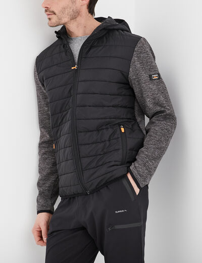 Gilet zippé à capuche Trappeur noir homme