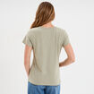 T-shirt ajusté col rond coton Creeks vert kaki femme
