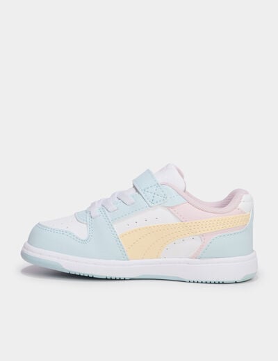 Baskets &agrave; scratchs Puma Rebound Slam bleu pastel fille