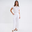 Chemise broderie anglaise sans manches blanc femme