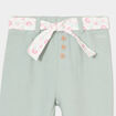 Pantalon cigarette en maille &agrave; ceinture vert pastel b&eacute;b&eacute; fille