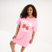 Chemise de nuit courte coton rose femme grande taille