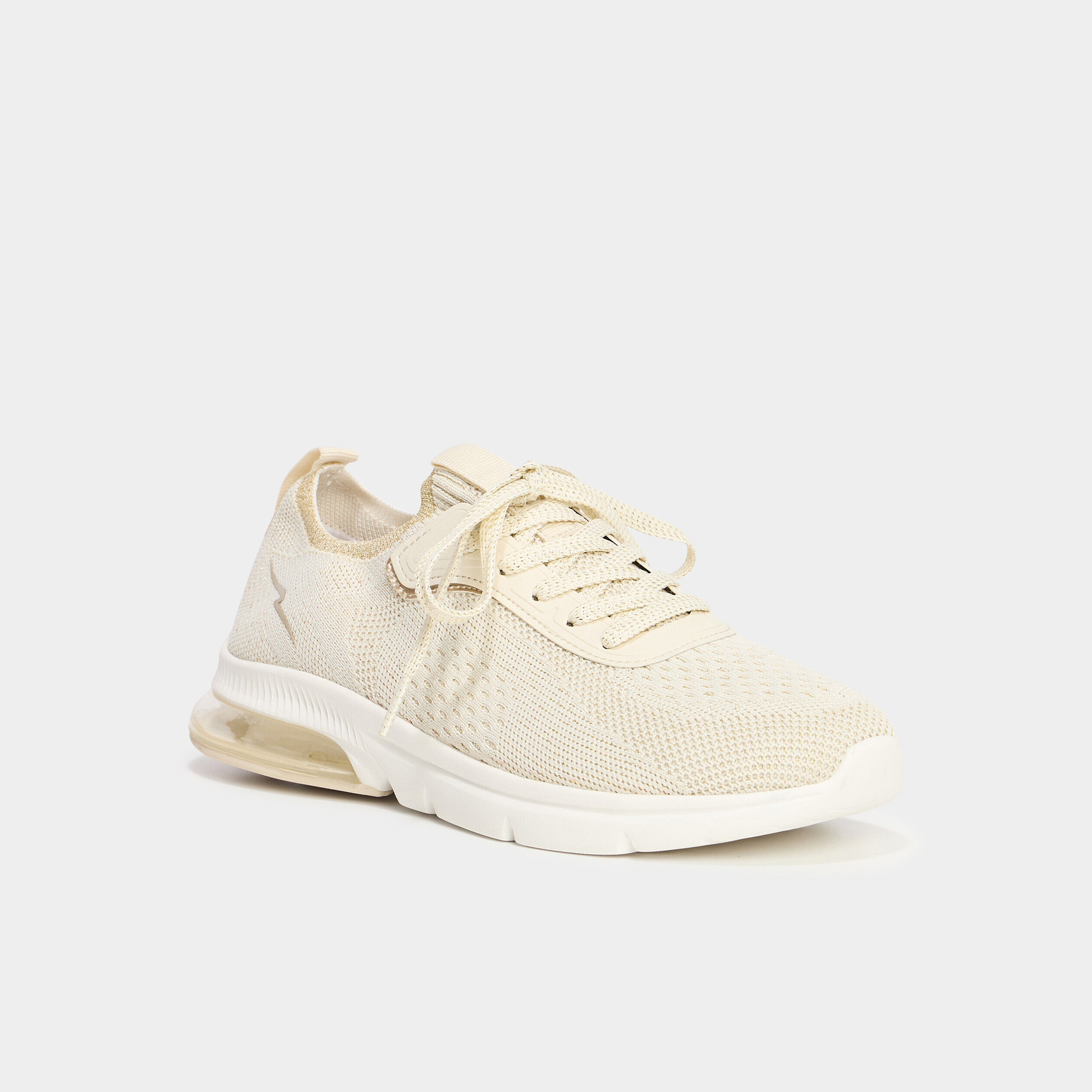 Baskets running à lacets sable femme