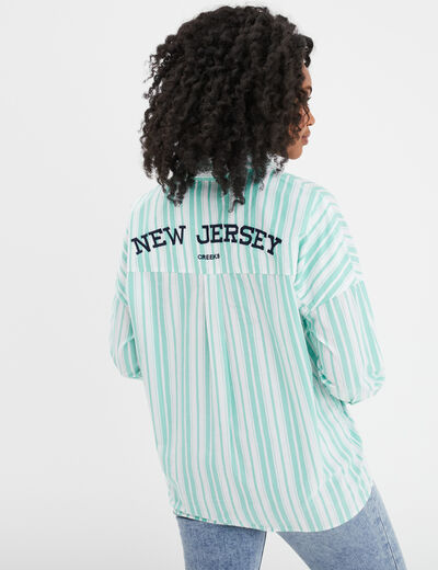 Chemise oversize manches longues Creeks vert menthe femme