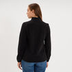 Sweat polaire col camionneur noir femme
