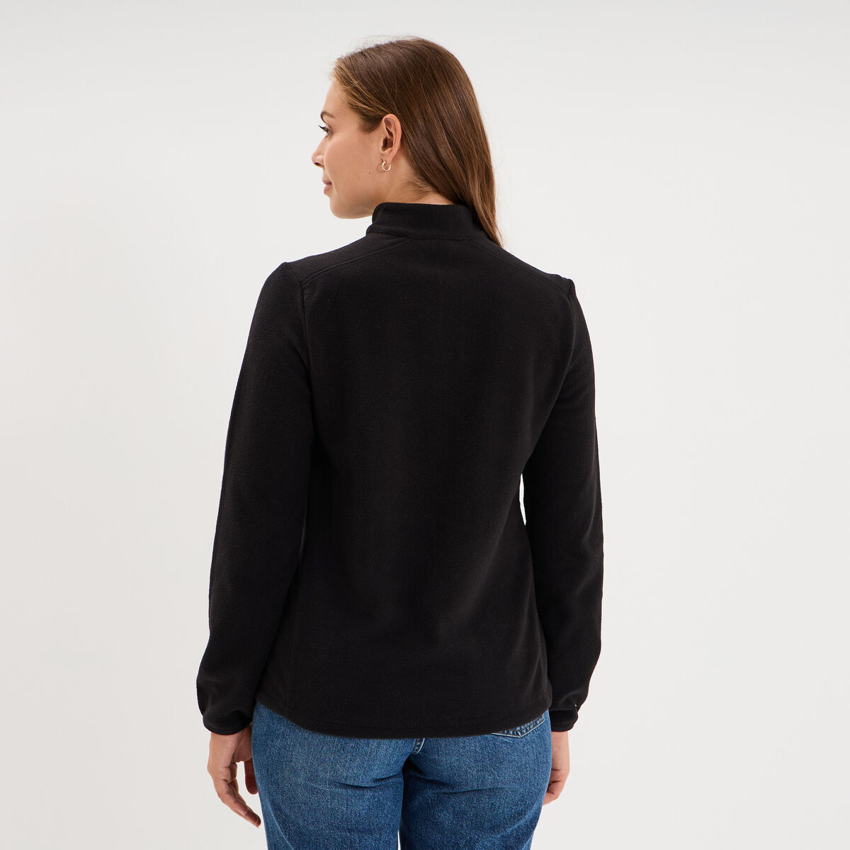 Sweat polaire col camionneur noir femme